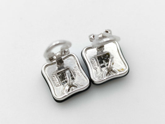 Onyx D0.50ct PT900 8.5g Earrings