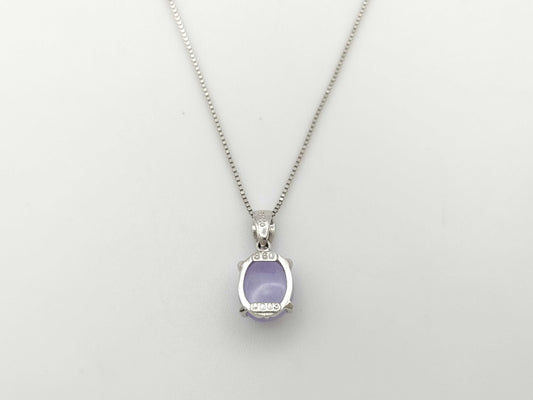 Lavender Jade 3.60ct D0.03ct PT900/850 3.8g Necklace