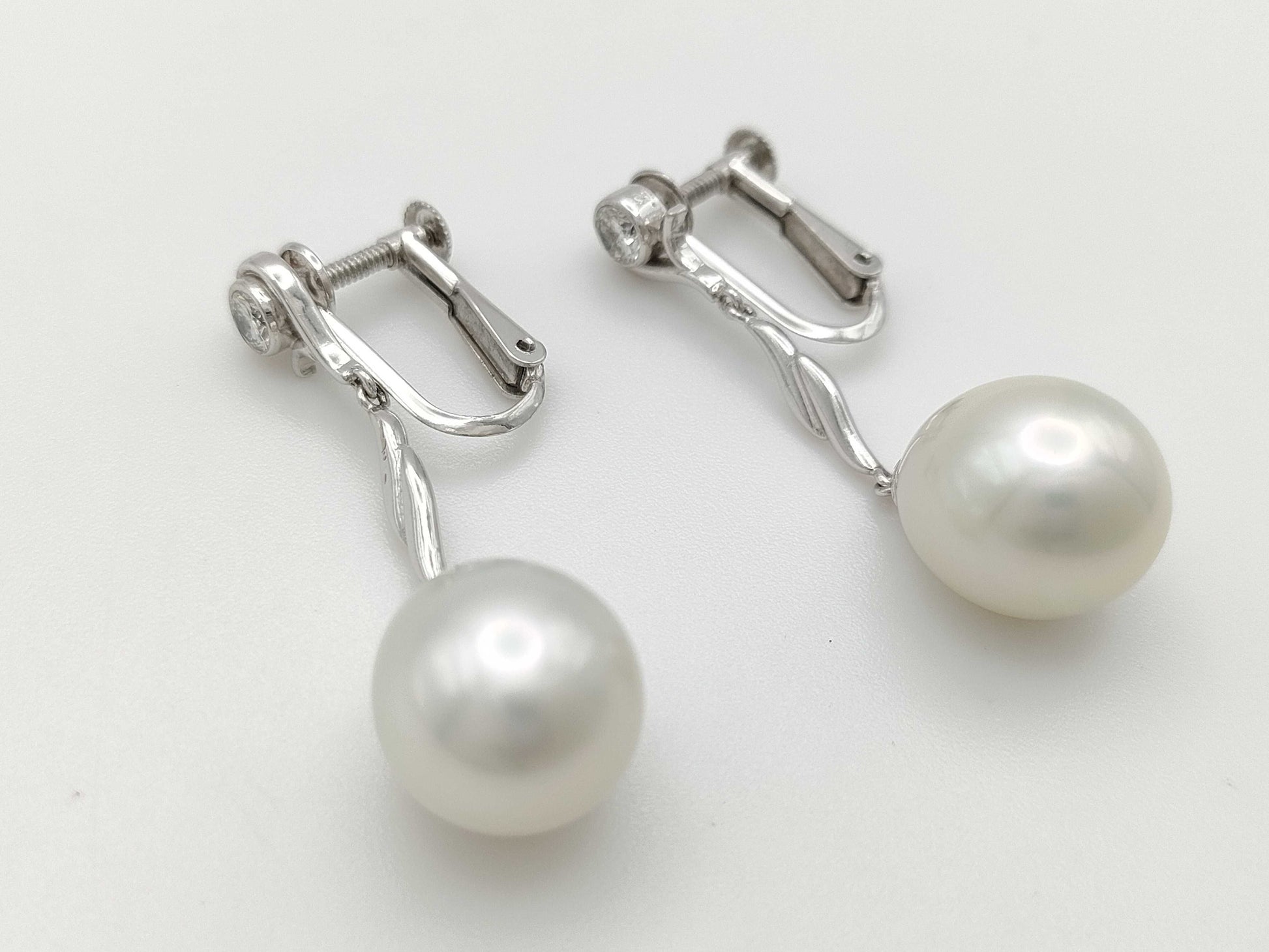 Pearl Diameter Approx. 13.7*12.1mm/13.7*12.0mm D0.21/0.21ct PT900 11.5g Earrings