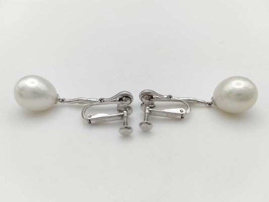 Pearl Diameter Approx. 13.7*12.1mm/13.7*12.0mm D0.21/0.21ct PT900 11.5g Earrings