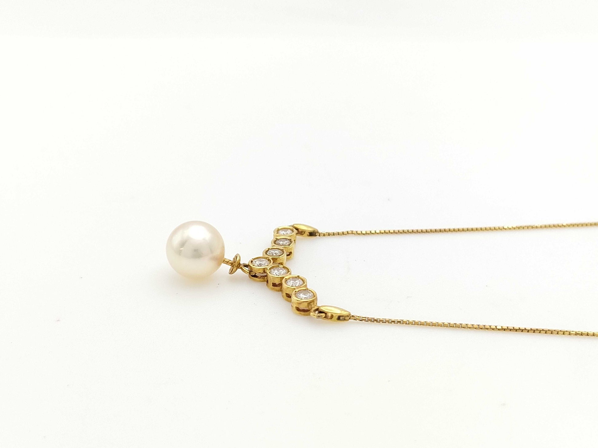 Pearl diameter approx. 8.7mm D0.48ct K18 3.6g necklace