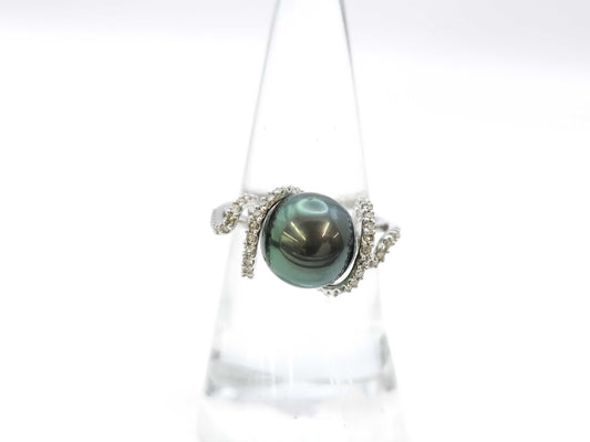 Pearl diameter approx. 9.9mm D0.35ct K18 4.8g ring