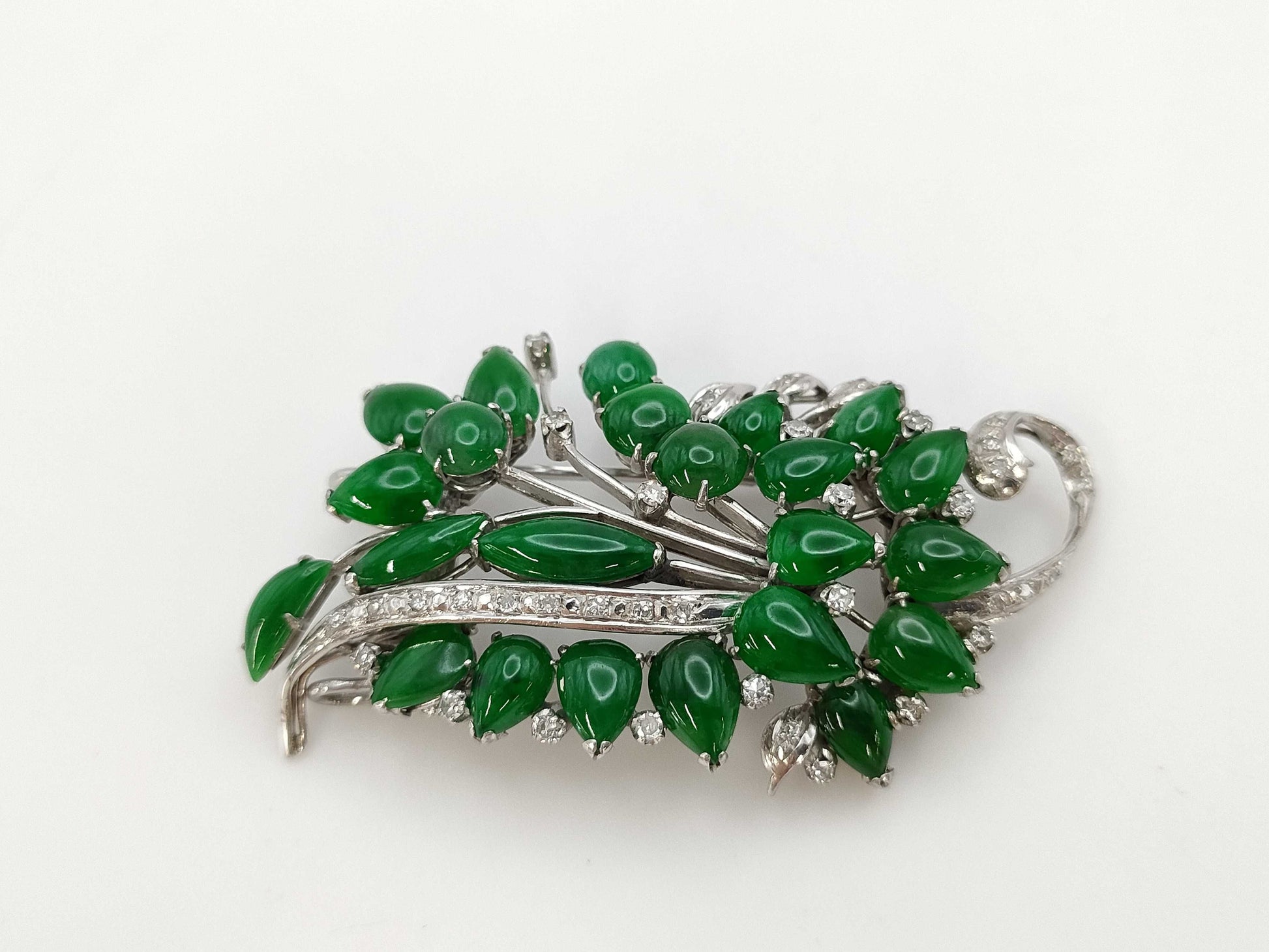 Jade Diamond PT900 17.3g Obi Clasp