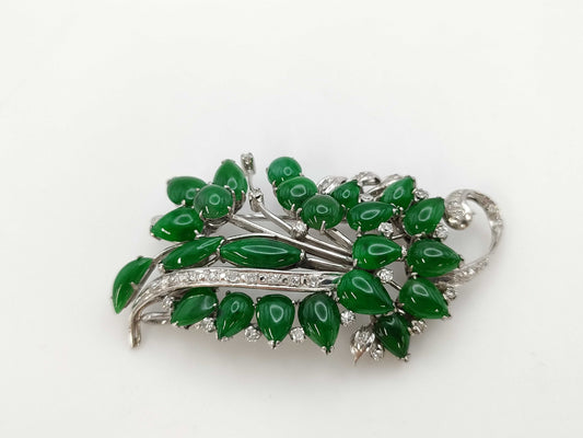 Jade Diamond PT900 17.3g Obi Clasp