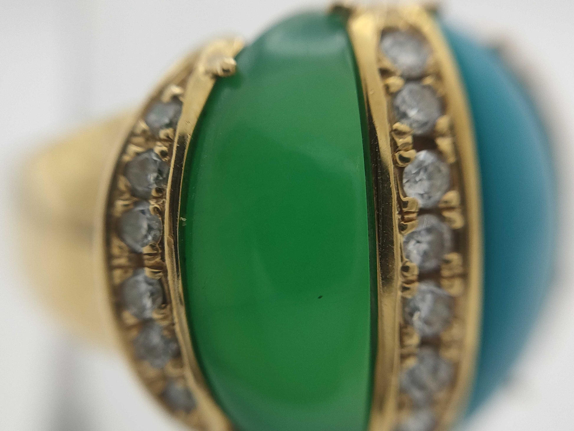 Agate Turquoise D0.28ct K18 10.1g Ring