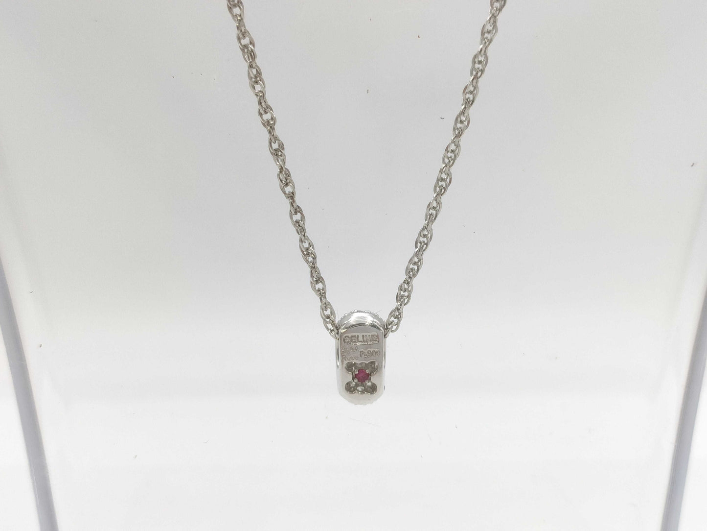 CELINE R0.03ct D0.58ct PT900/PT850 6.8g Necklace