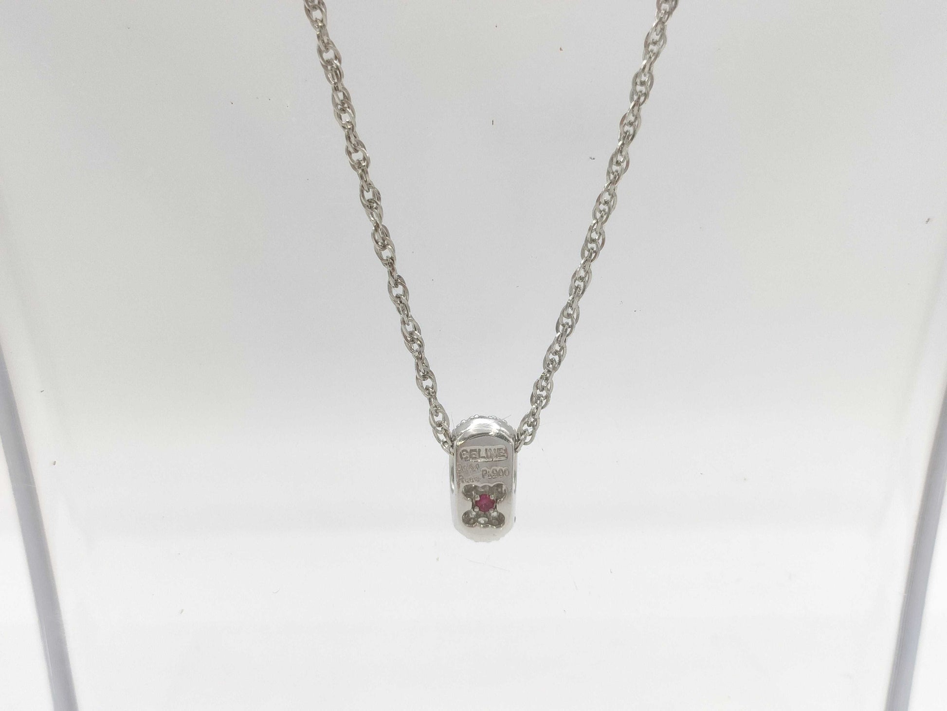CELINE R0.03ct D0.58ct PT900/PT850 6.8g Necklace