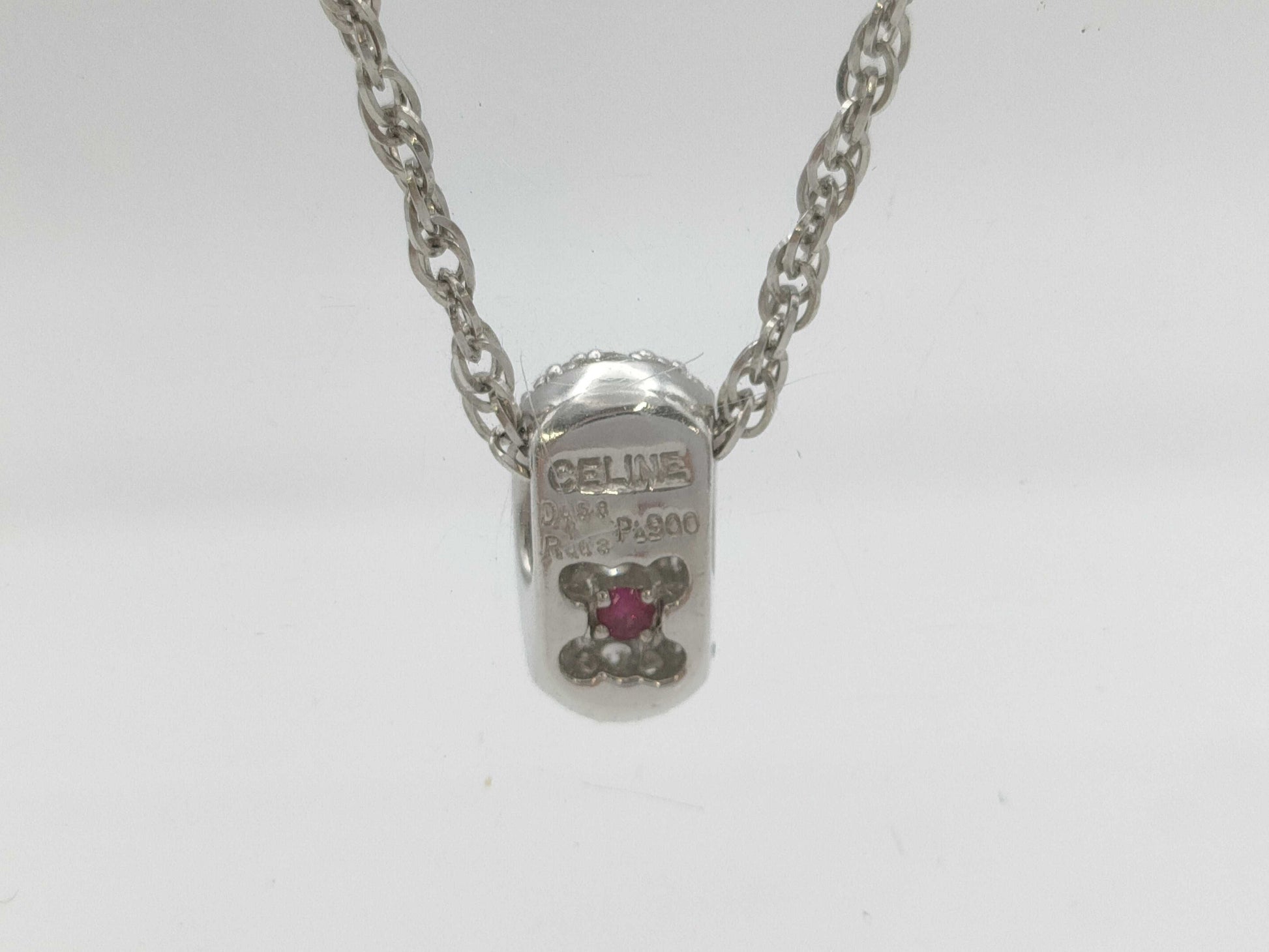 CELINE R0.03ct D0.58ct PT900/PT850 6.8g Necklace