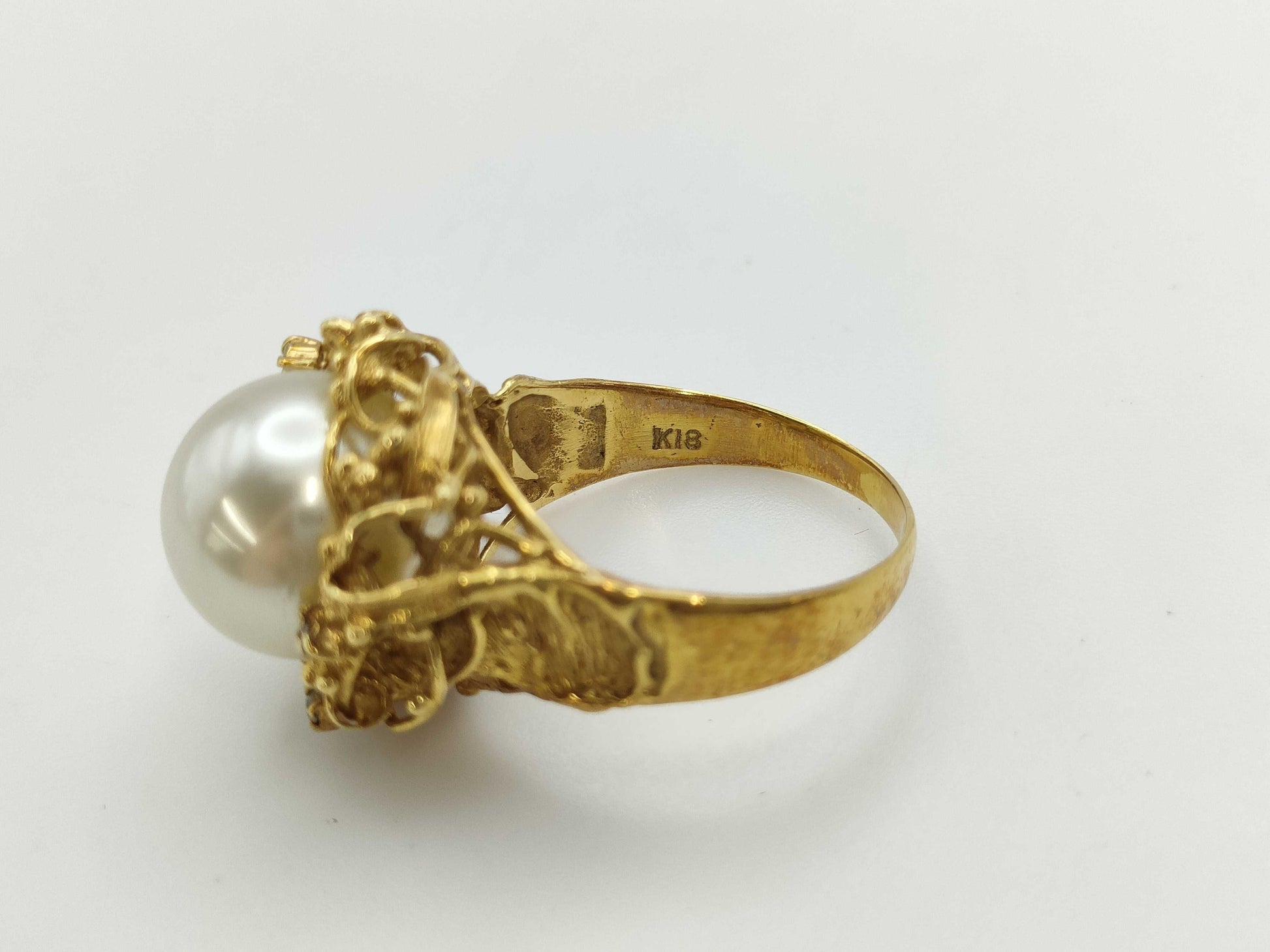 Pearl diameter approx. 11.9mm Diamond K18 8.9g ring