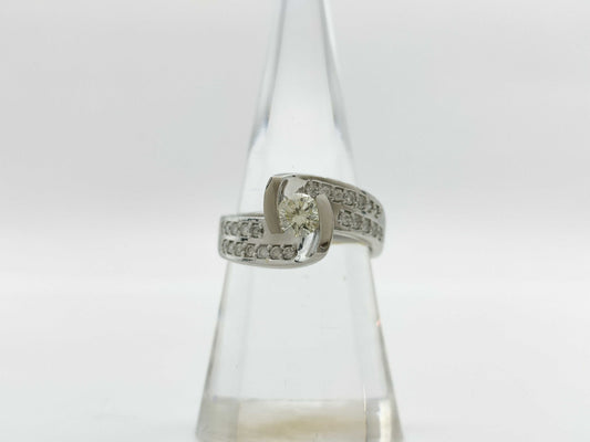 D0.35ct/0.27ct PT900 8.3g Ring