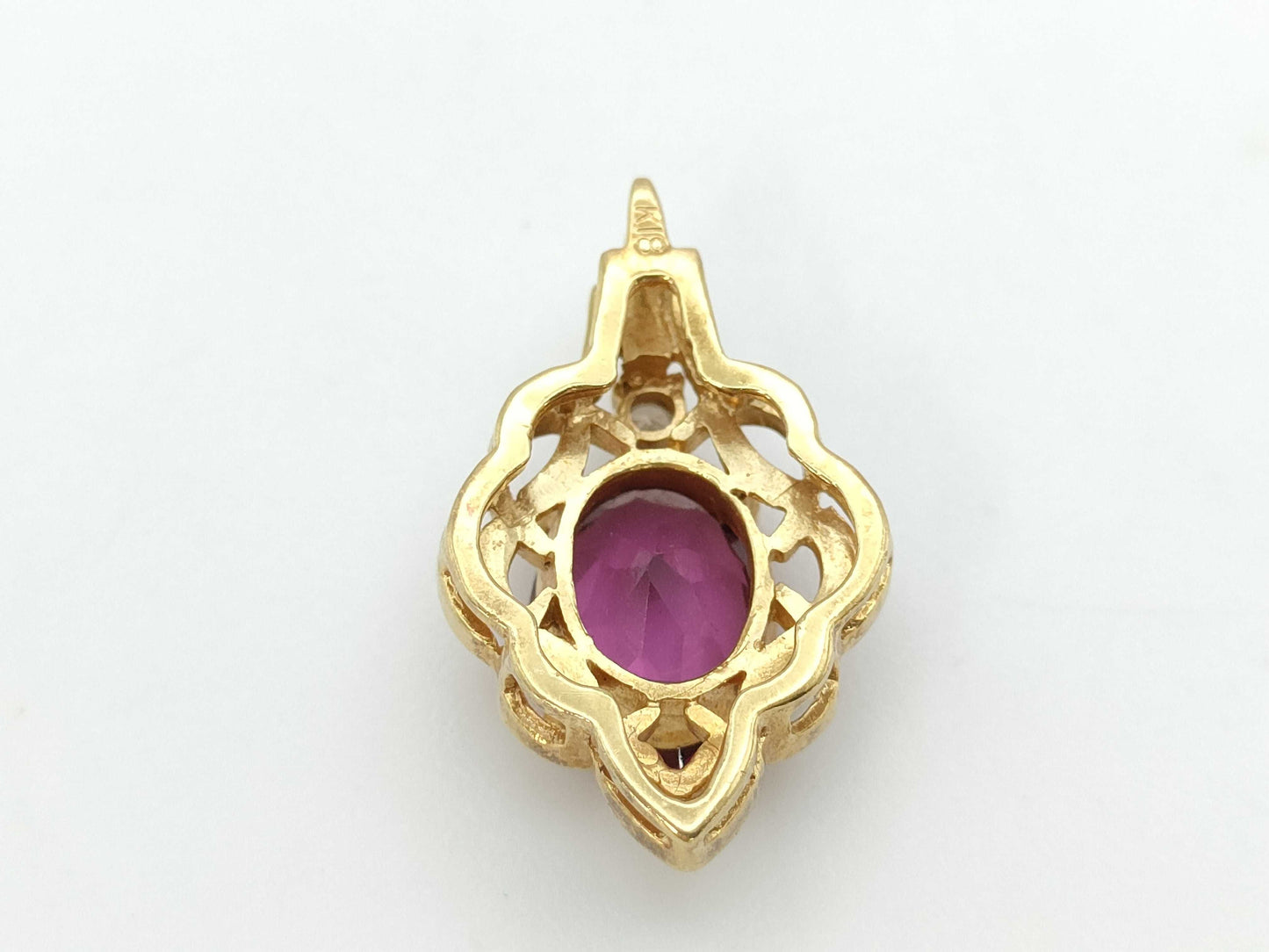 Tourmaline Diamond K18 1.6g Pendant Top