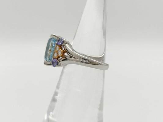 TASAKI AQ4.26ct Tanzanite D0.18ct PT900/K18 11.2g Ring