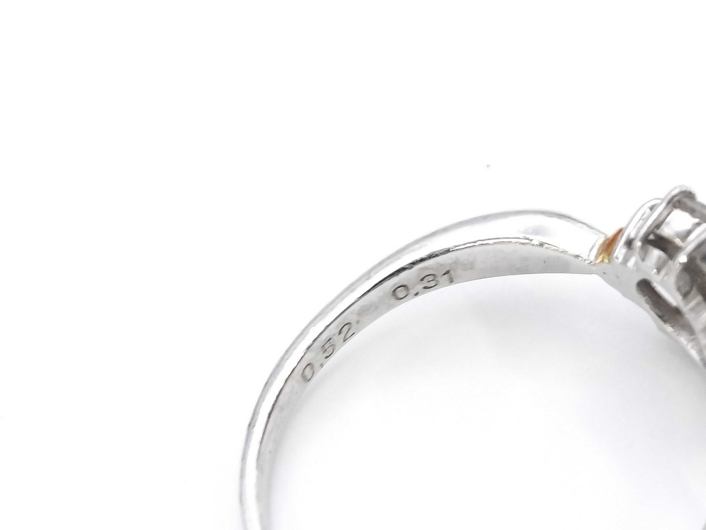 R0.52ct D0.31ct PT900/K18 4.0g Ring