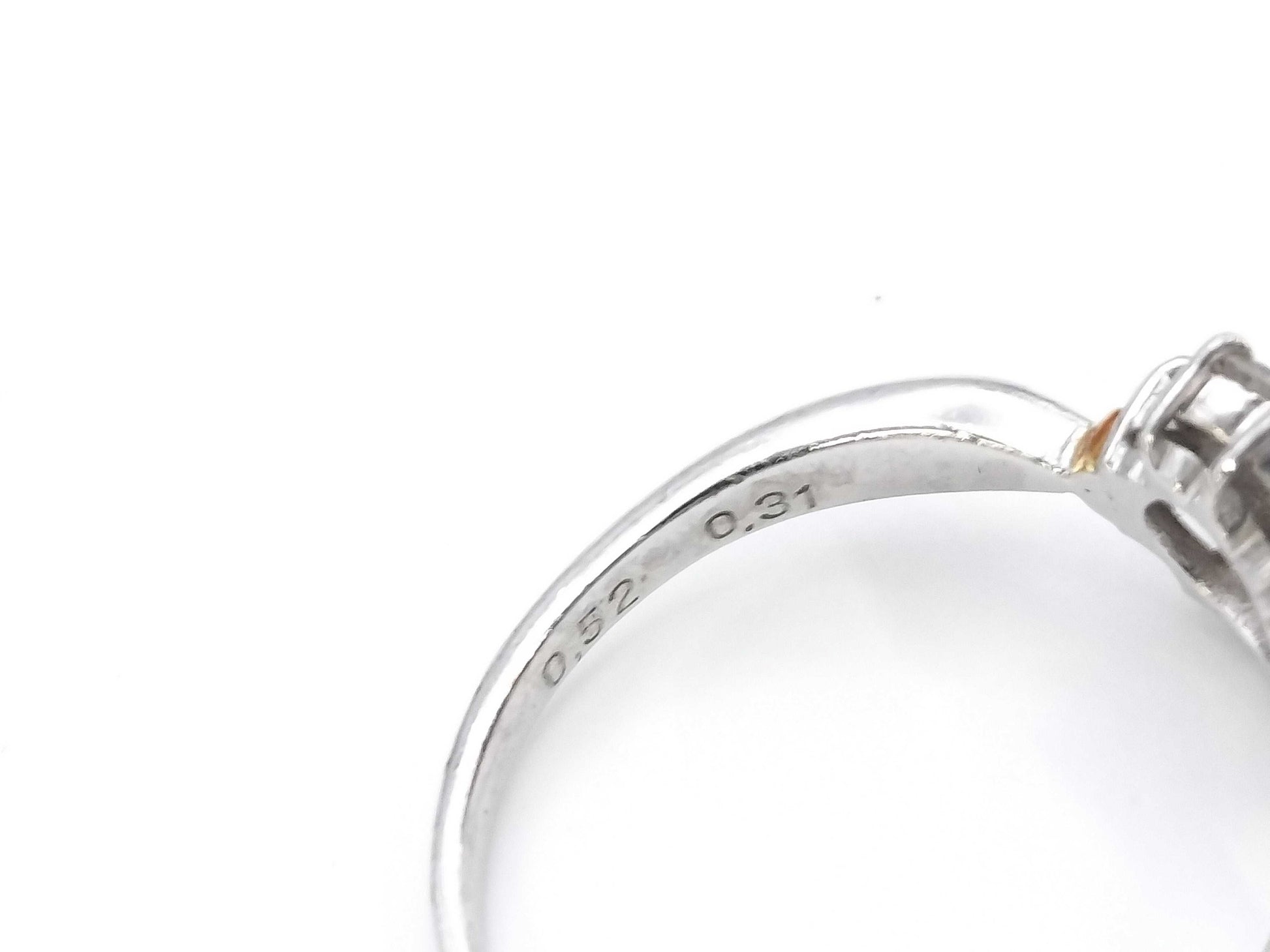 R0.52ct D0.31ct PT900/K18 4.0g Ring