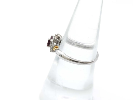 R0.52ct D0.31ct PT900/K18 4.0g Ring