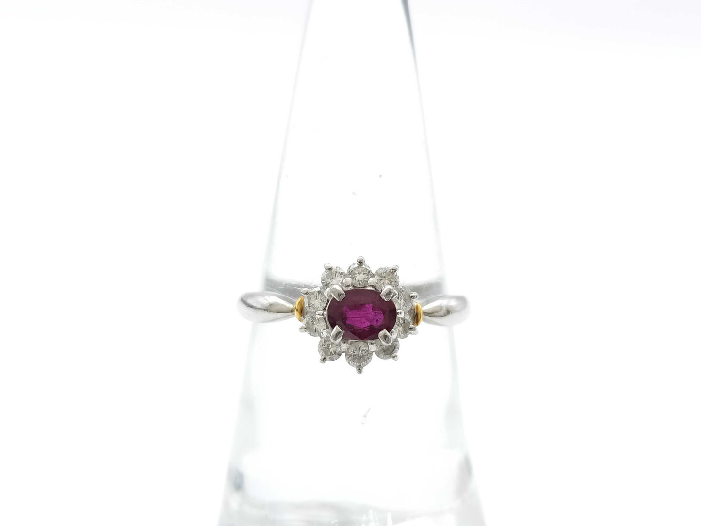 R0.52ct D0.31ct PT900/K18 4.0g Ring