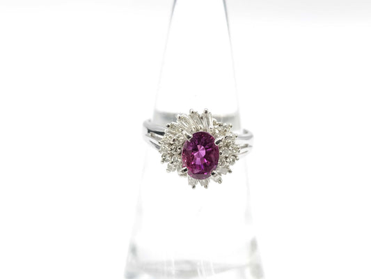 Colored Stone 1.32ct D0.781ct PT900 7.5g Ring