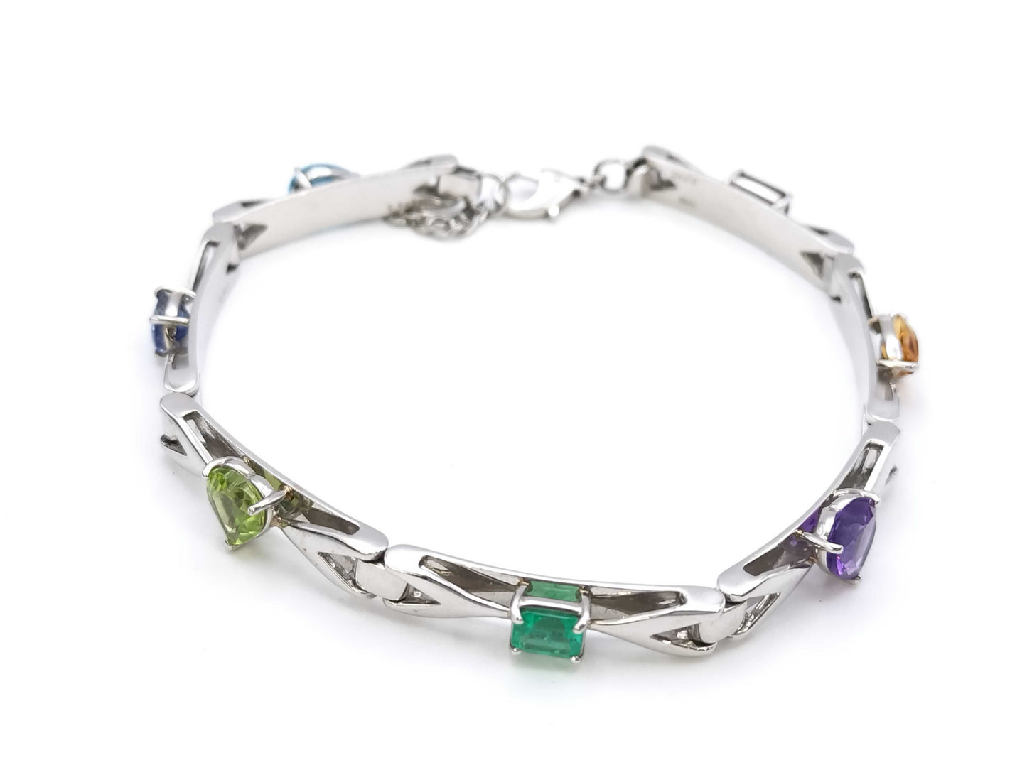 Colored Stone Multi PT900 21.3g Bracelet Bangle