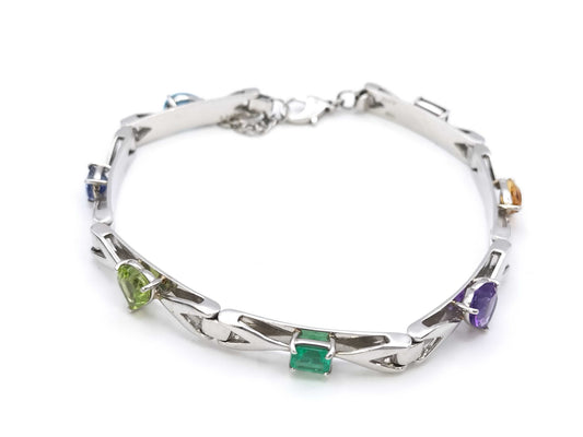 Colored Stone Multi PT900 21.3g Bracelet Bangle