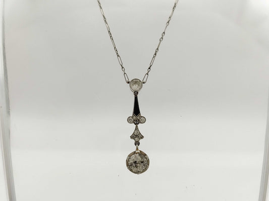 Colored Stone Transparent Stone PT900 Diamond 4.2g Necklace
