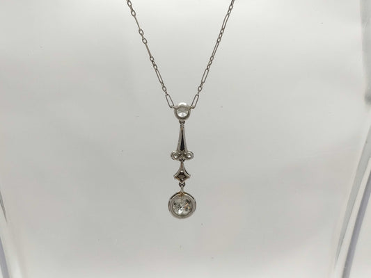 Colored Stone Transparent Stone PT900 Diamond 4.2g Necklace