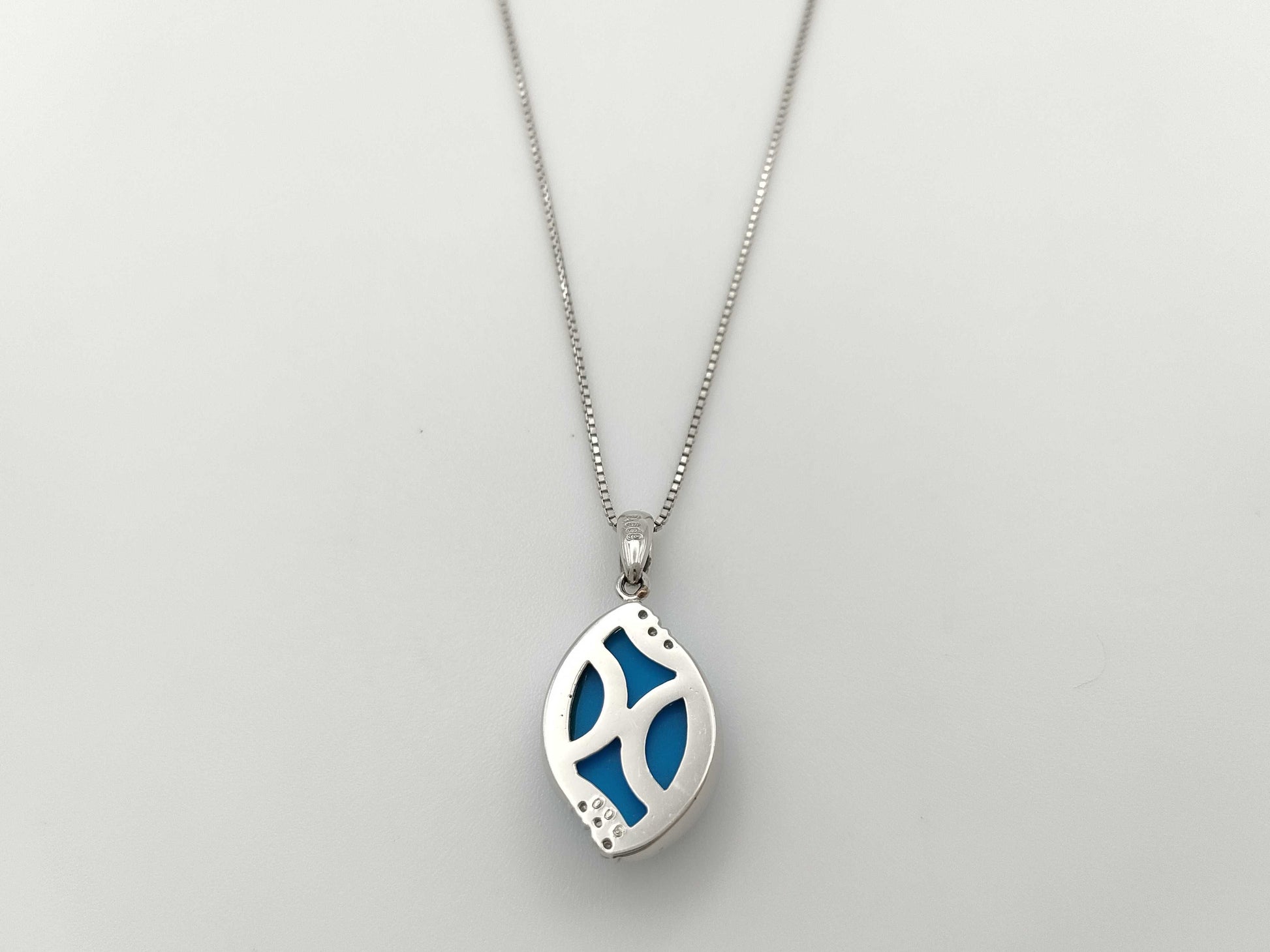 Turquoise D0.06ct PT900/850 8.8g Necklace