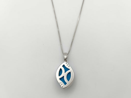 Turquoise D0.06ct PT900/850 8.8g Necklace