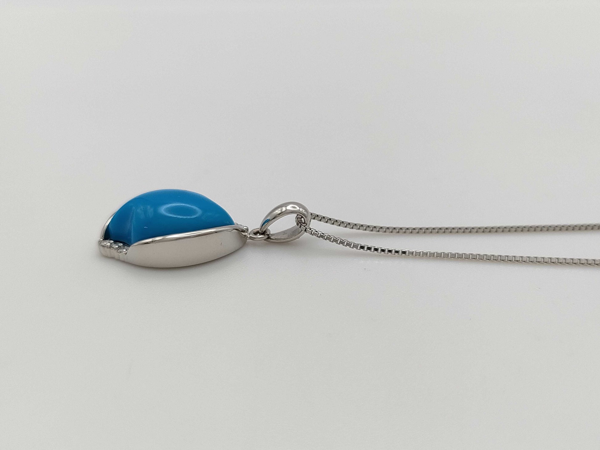 Turquoise D0.06ct PT900/850 8.8g Necklace