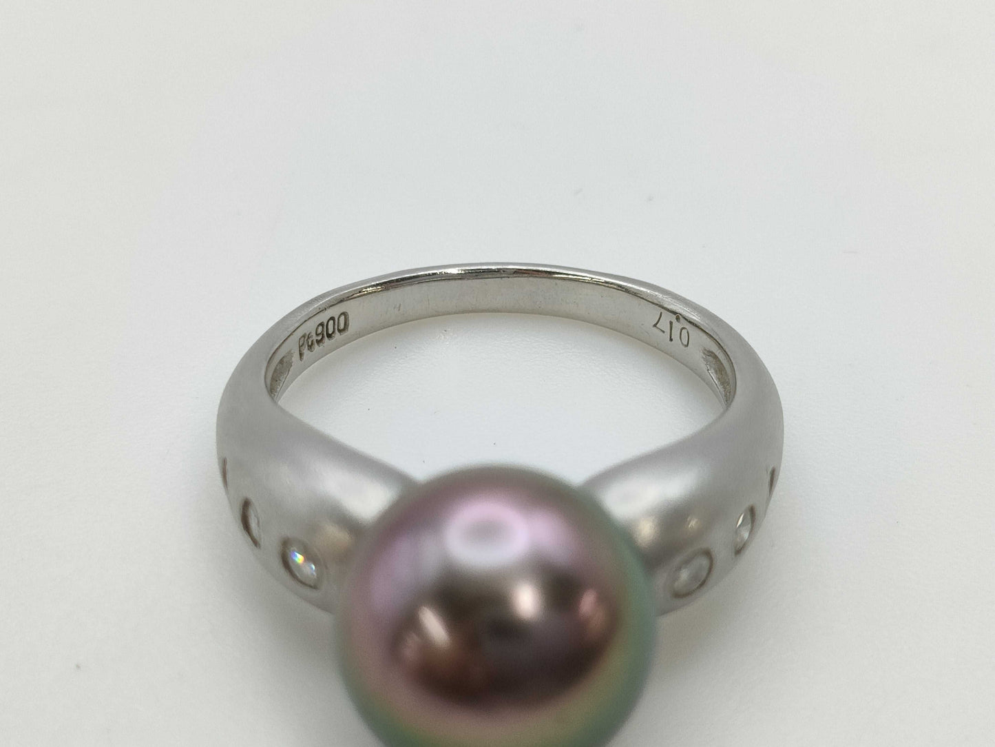 Black Butterfly Pearl Diameter Approx. 11.0mm D0.17ct PT900 7.9g Ring