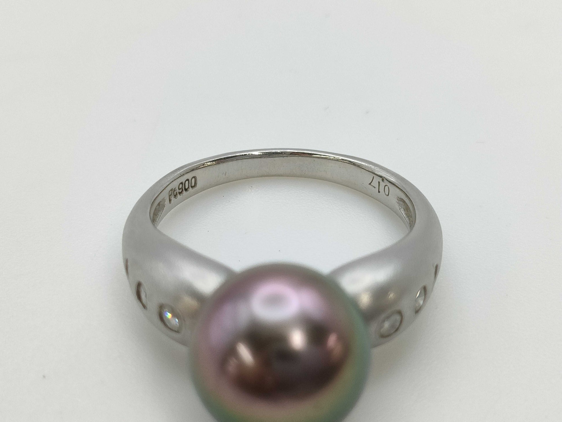 Black Butterfly Pearl Diameter Approx. 11.0mm D0.17ct PT900 7.9g Ring