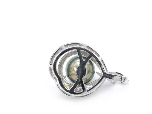 Pearl diameter approx. 11.1mm Colored stone 0.30ct D0.20ct K18WG 6.7g Pendant top