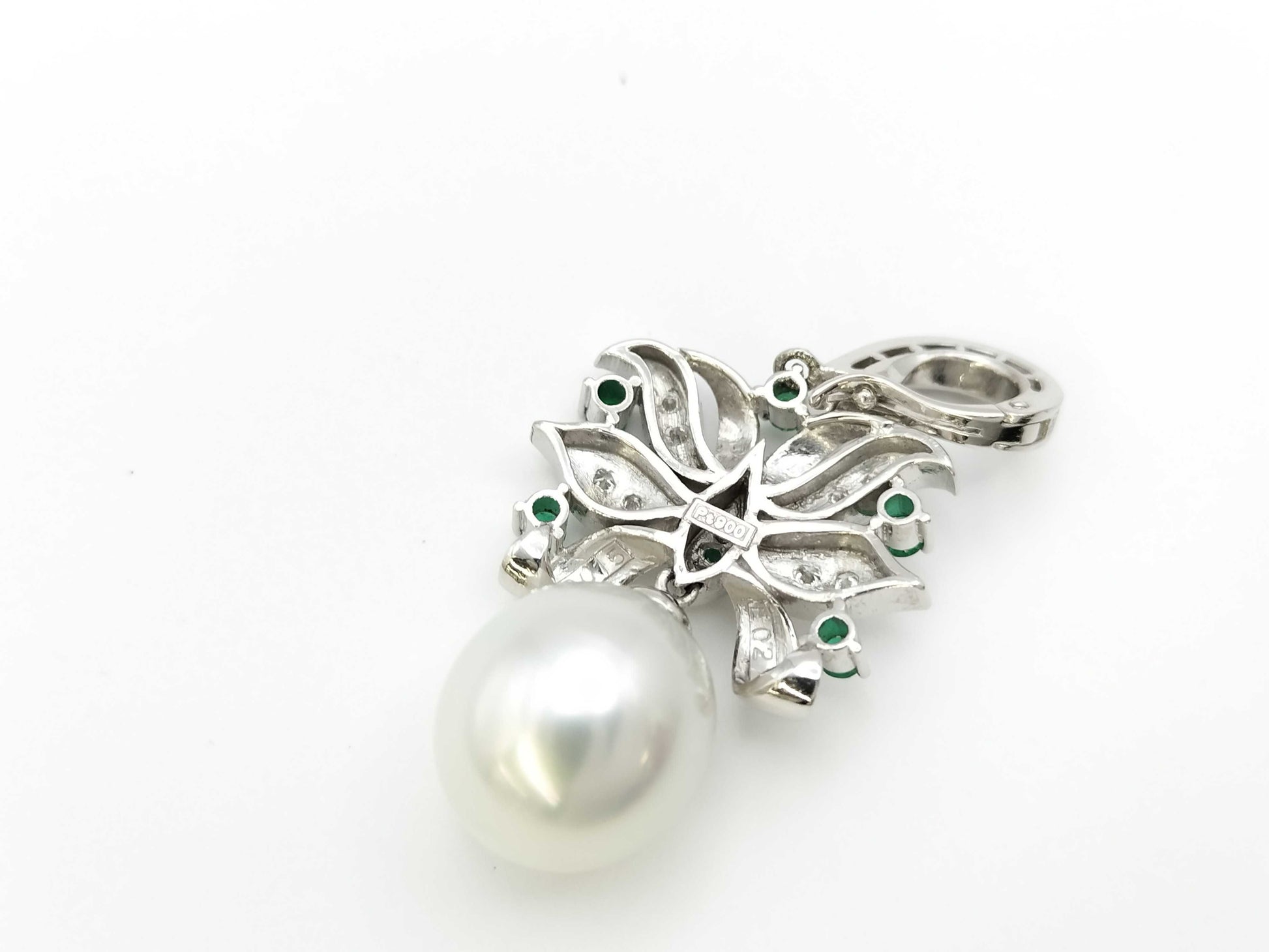 Pearl Diameter Approx. 12.5/13.6mm E0.27ct D0.15ct PT900 11.5g Pendant Top