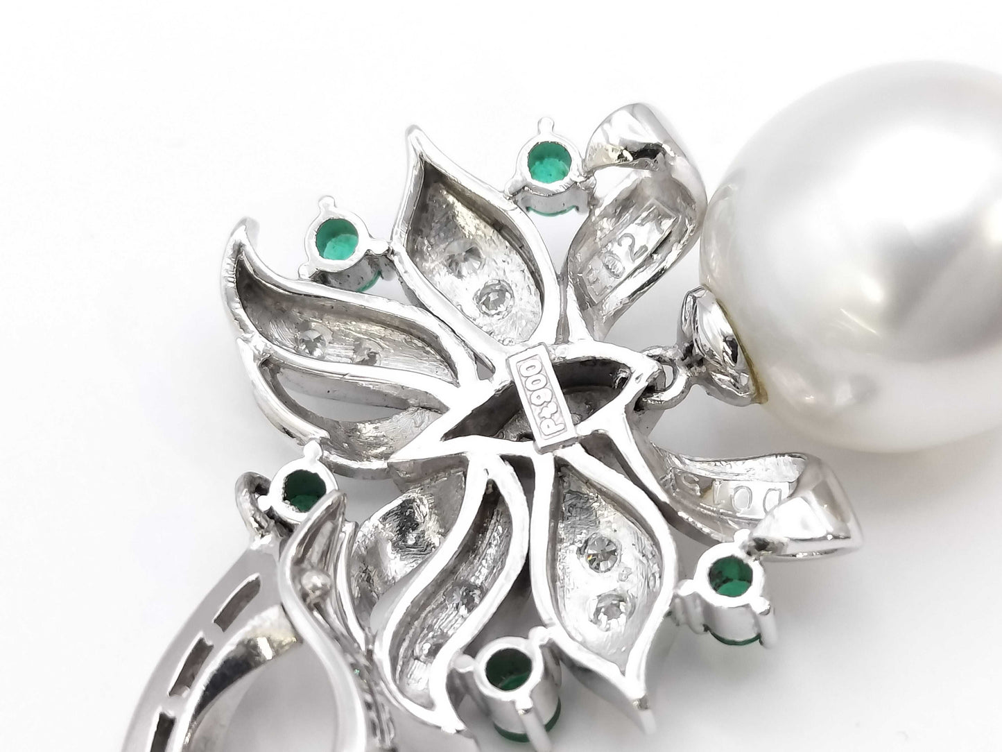 Pearl Diameter Approx. 12.5/13.6mm E0.27ct D0.15ct PT900 11.5g Pendant Top