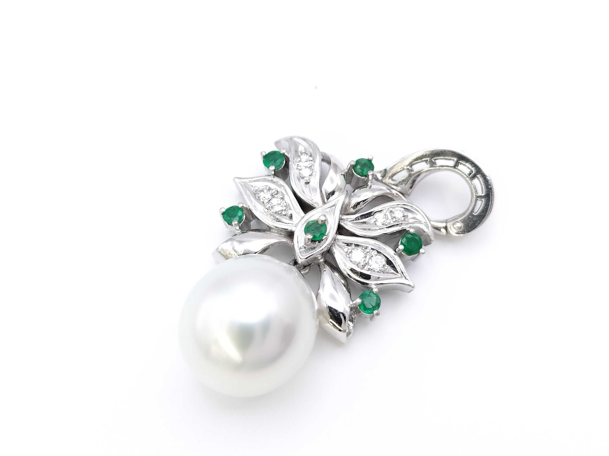 Pearl Diameter Approx. 12.5/13.6mm E0.27ct D0.15ct PT900 11.5g Pendant Top