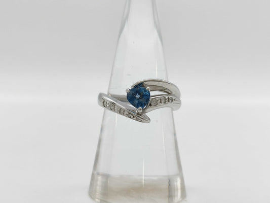 Colored Stone 0.40ct D0.06ct PT900 6.7g Ring