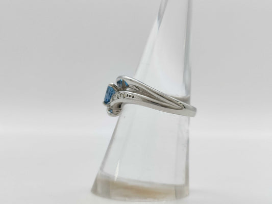 Colored Stone 0.40ct D0.06ct PT900 6.7g Ring