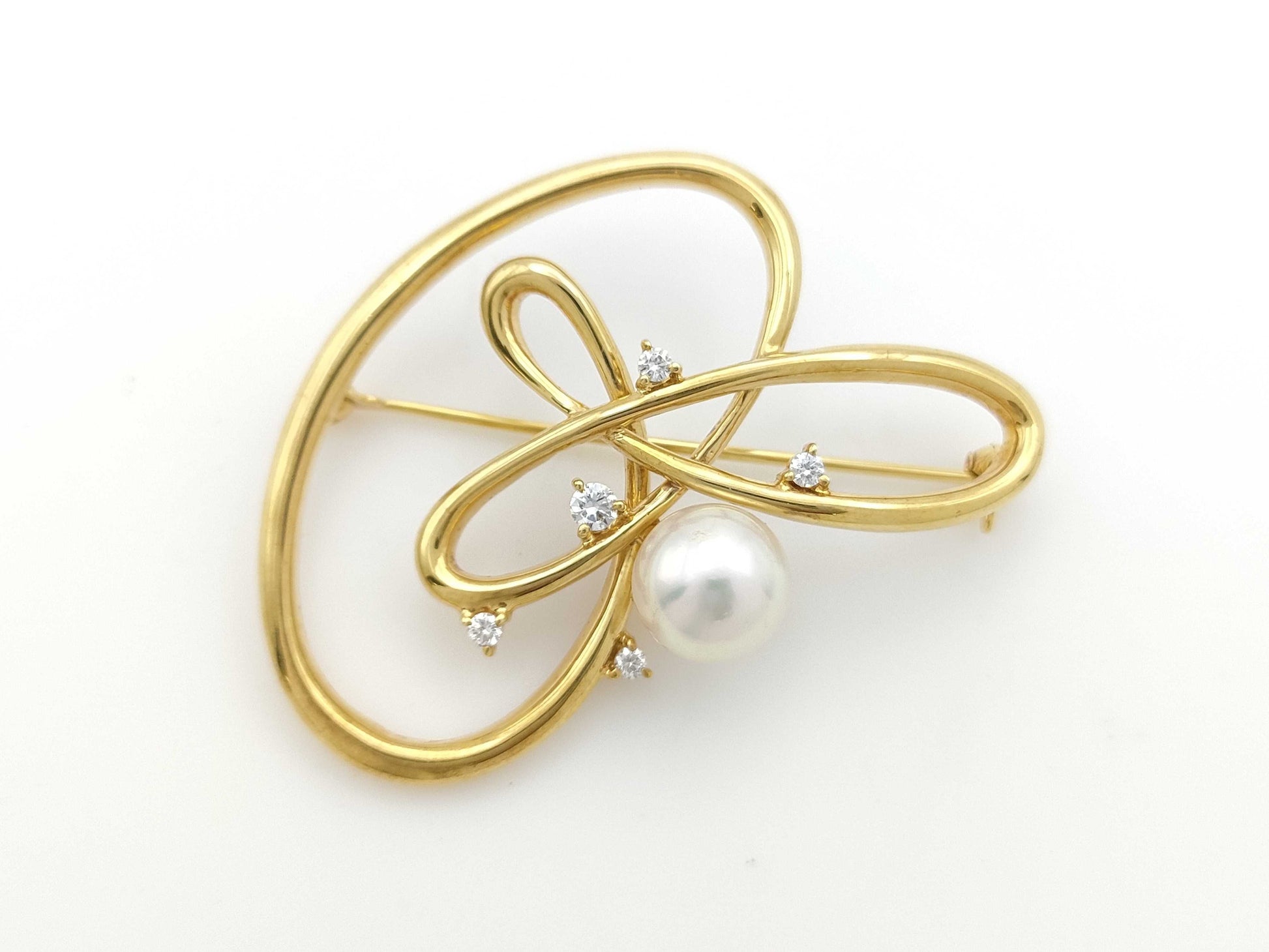 Pearl diameter approx. 8.6mm D0.14ct K18 9.9g brooch