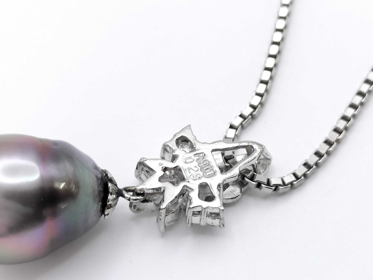 Pearl diameter approx. 14.5*11.6mm D0.29ct PT900/850 11.3g Necklace