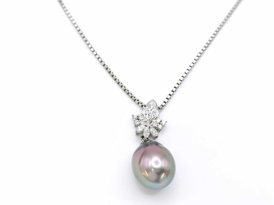 Pearl diameter approx. 14.5*11.6mm D0.29ct PT900/850 11.3g Necklace