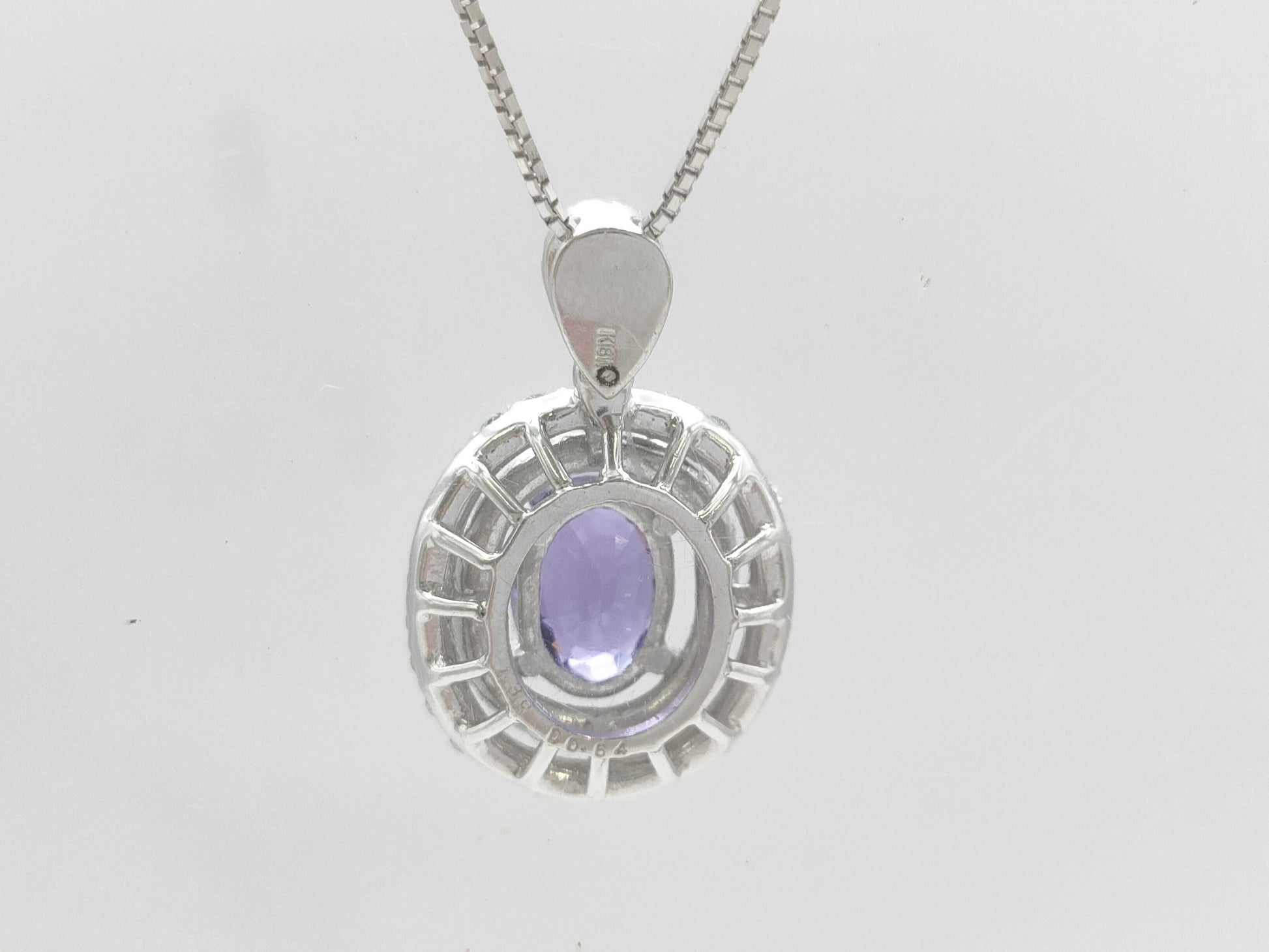 AM1.39ct D0.64ct K18WG 5.9g Necklace