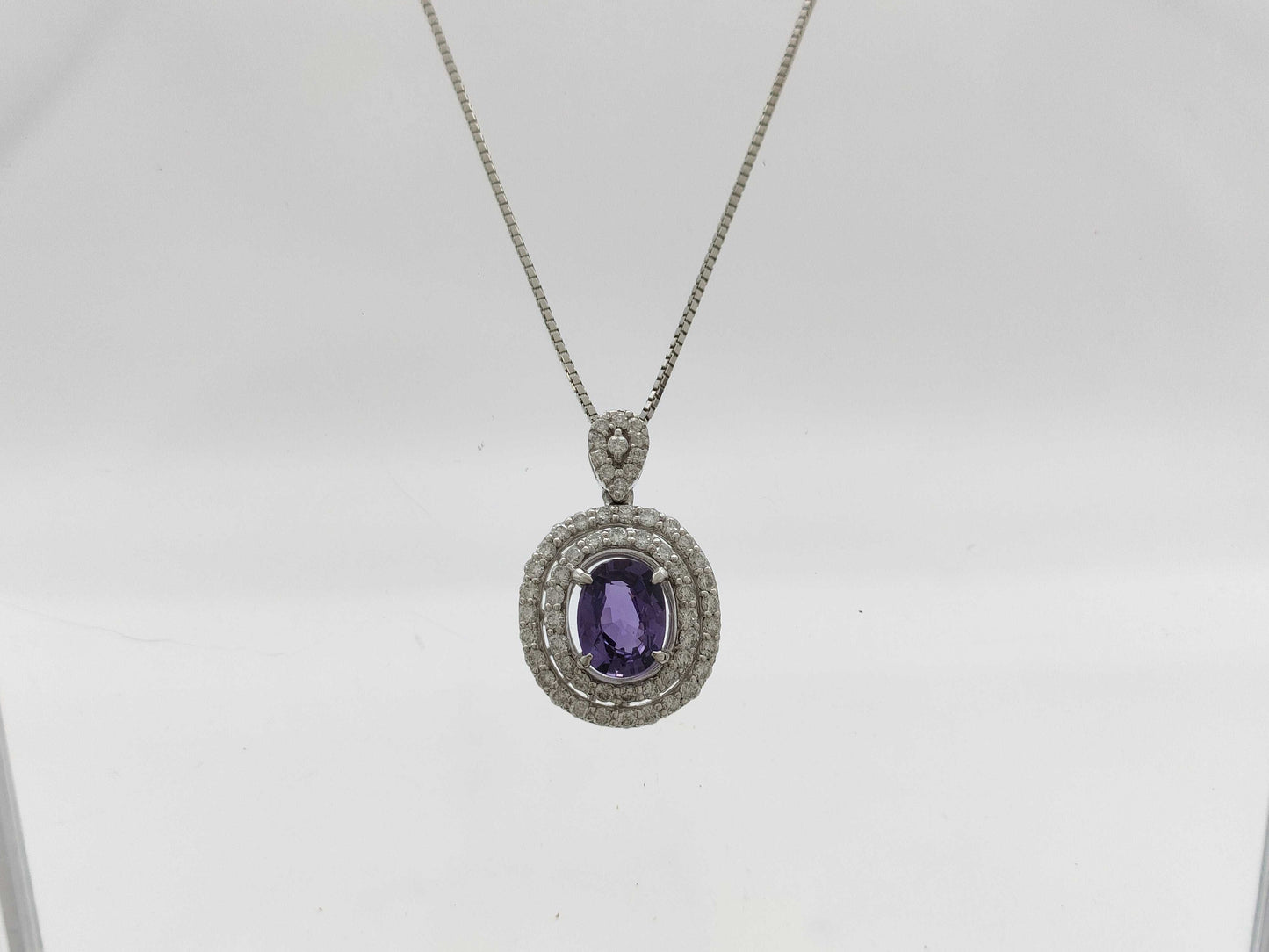AM1.39ct D0.64ct K18WG 5.9g Necklace