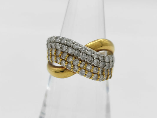 D1.11ct K18/PT900 6.7g Ring