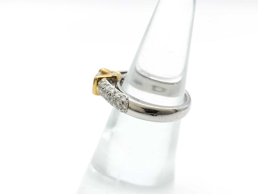 D0.43ct/0.42ct PT900/K18 7.4g Ring