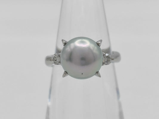 Pearl diameter approx. 9.3mm D0.14ct PT900 7.1g ring