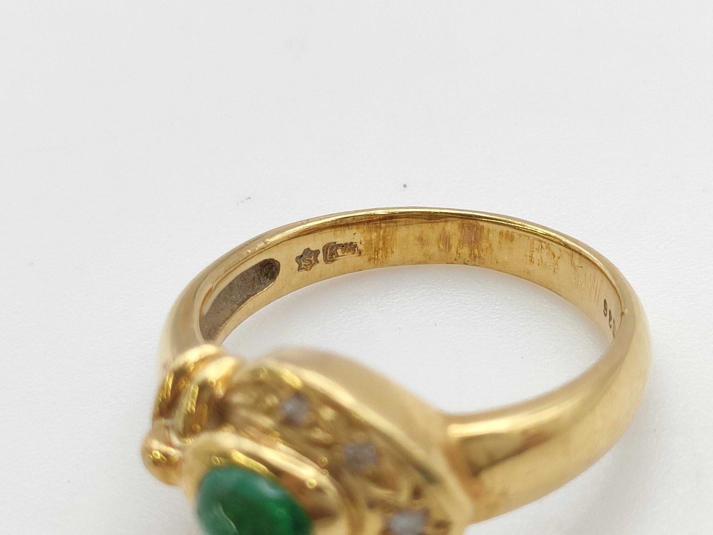 Emerald D0.036ct K18 4.6g Ring