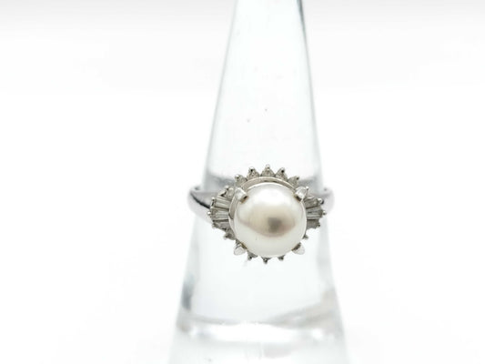 Pearl diameter approx. 8.3mm D0.32ct PT900 6.3g ring