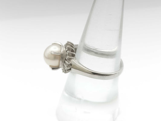 Pearl diameter approx. 8.3mm D0.32ct PT900 6.3g ring
