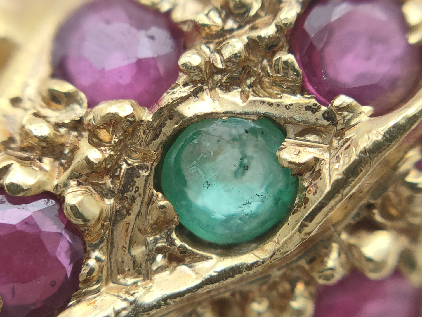 Panther Motif Colored Stone R1.20ct Diamond K18 5.9g Ring