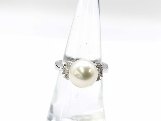 Pearl diameter approx. 9.6mm D0.32ct PT900 8.3g ring