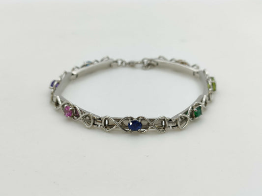 Stone Multi PT900/PT850 21.9g Bracelet Bangle